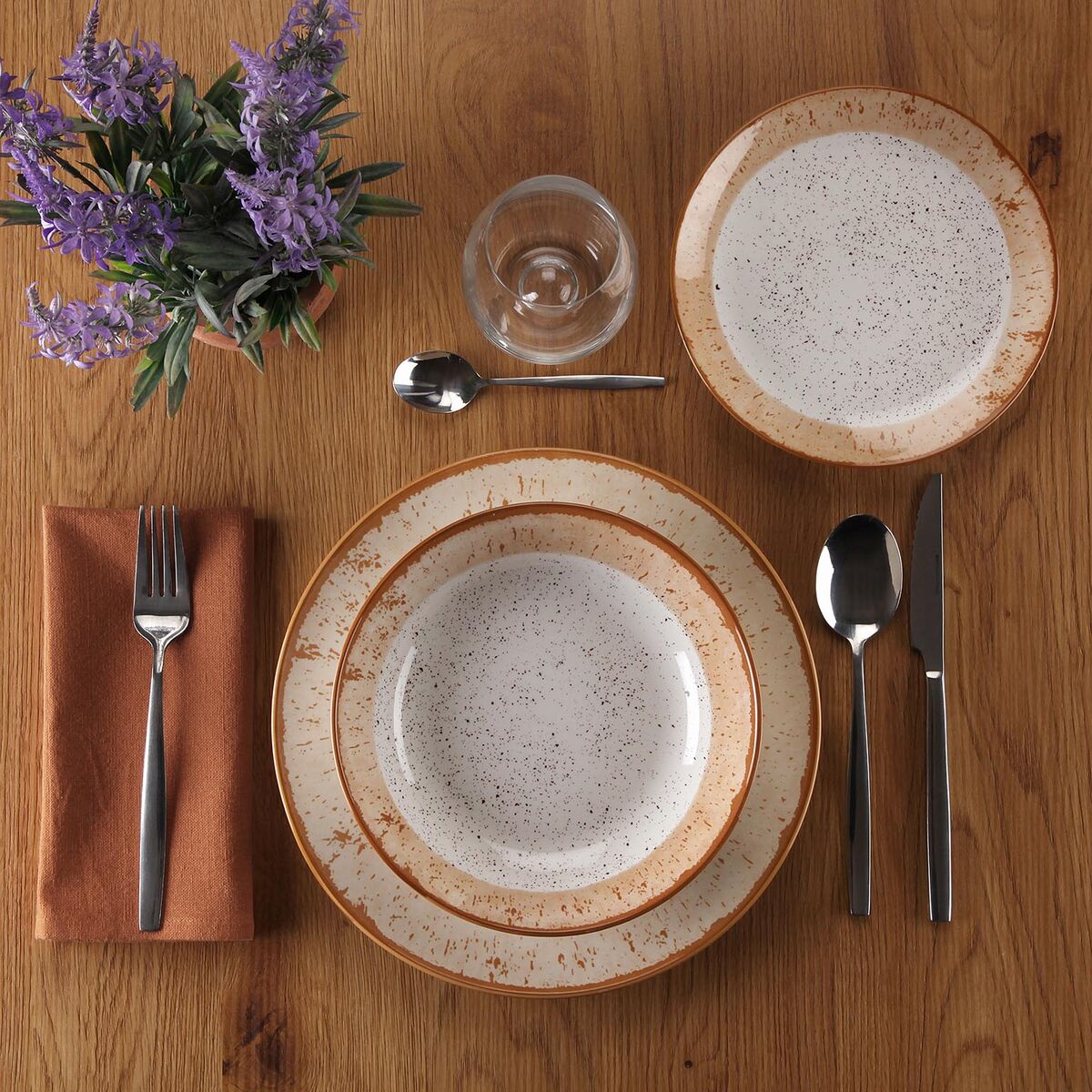 Louça Versa Castanho Porcelana 18 Peças